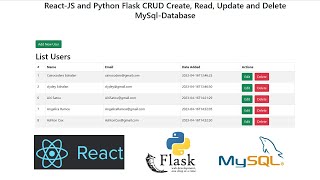 ReactJS and Python Flask CRUD Create Read Update and Delete MySqlDatabase [upl. by Adnek]