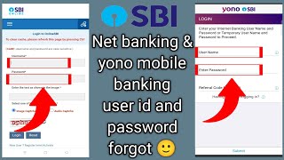 SBI Net banking amp yono mobile banking user id and password forgot  sbi net banking user id forgot [upl. by Chil]