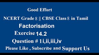 NCERT Grade 8  CBSE Class 8  Factorisation Exercise 142 Question 1 iiiiiiiiv in Tamil [upl. by Eadwina]