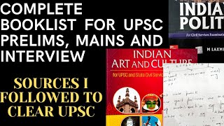 Complete Booklist for UPSC Prelims Mains and Interview [upl. by Nairad]