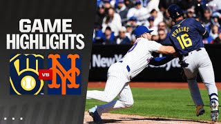 Brewers vs Mets Game Highlights 32924  MLB Highlights [upl. by Releehw]