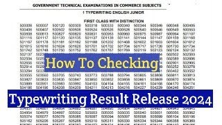 Typewriting Result Released 2024 Typewriting Result PDF Download Direct Link [upl. by Almita]