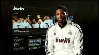 bwin players forecast with Emmanuel Adebayor Real Madrid  Sporting matchday 30 [upl. by Barbarese]