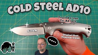 Unboxing a cool Cold Steel AD10 knife in Original Goat Ti scales amp doing a little maintenance [upl. by Schoof441]