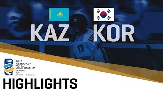 Kazakhstan  Korea  Highlights  2017 IIHF Ice Hockey World Championship Division  Group A [upl. by Busch648]