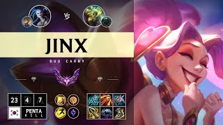 Jinx ADC vs Zeri ULTRA CARRY  KR Master Patch 1415 [upl. by Enirtak420]