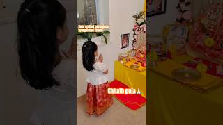 Chhath puja🙏🏻aniha youtubeshorts trending dance shorts usa festival rangoli kids [upl. by Hill]