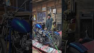 Shovelhead kickstart after top end rebuild harleys motorcycle bigtwin harley harleygarage [upl. by Roede251]