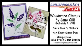 476 Woodware Stamps are stunning paired with Alcohol Markers No Mess Glitters amp Glitter Epoxy Dots [upl. by Mapes]