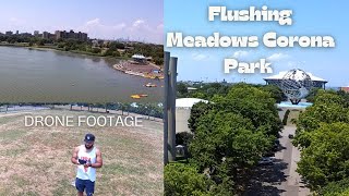 Drone Flying at Flushing Meadows Corona Park In Queens New York on this beautiful July afternoon [upl. by Buffy]