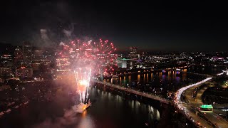 Portland Waterfront Fireworks Show July 4 2024 drone [upl. by Anoid]