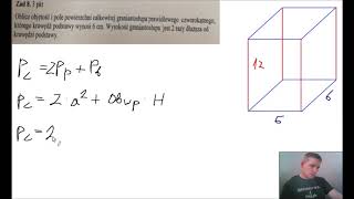 Oblicz objętość i pole powierzchni całkowitej graniastosłupa prawidłowego czworokątnego [upl. by Reinold657]