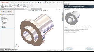 SolidWorks  DimXpert 2 Auto Dimensioning a Turned Part  132 [upl. by Pellegrini569]