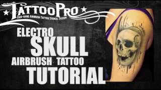 Tattoo Pro Stencils Electro Skull Tutorial [upl. by Lleral]