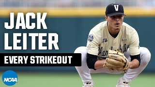 Every Jack Leiter strikeout from 2021 NCAA baseball tournament [upl. by Aineg]