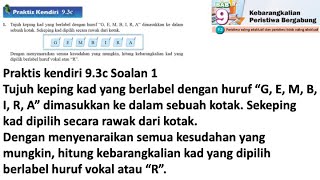 Praktis Kendiri 93c No 1  Matematik Tingkatan 4 Bab 9  Kebarangkalian peristiwa bergabung  Maths [upl. by Ardrey292]