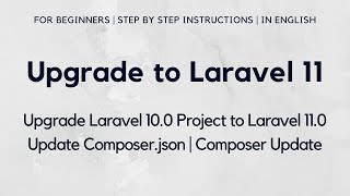 Upgrade to Laravel 11 from Laravel 10  Update Laravel 10 to Laravel 110  Steps to Upgrade Laravel [upl. by Afihtan]