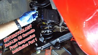 RealLife C3 Corvette Front Suspension control arms Installation Part 1 [upl. by Oidale]