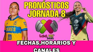 JORNADA 8 LIGA MX FEMENIL CLAUSURA 2024 FECHAS HORARIOS Y CANALES [upl. by Aicatsue]