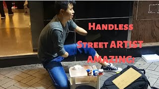 Disabled Man With No Hands Is An Incredible Street Artist in Hong Kong [upl. by Aralk]