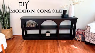 DIY Modern Console Table From Wood StepbyStep  Thrift Diving [upl. by Hubing]