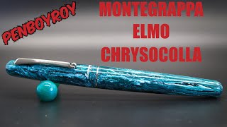 Montegrappa Elmo Chrysocolla Fountain Pen Review [upl. by Siusan]