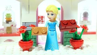 Elsa Frozen Brick Building Cake Bakery Lego Superhero Animation [upl. by Ayitahs]