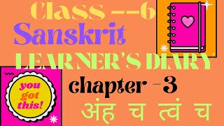 class 6 SANSKRIT Learners diary chapter 3 अह च त्वं च  Shbrother02522 [upl. by Fawcette213]