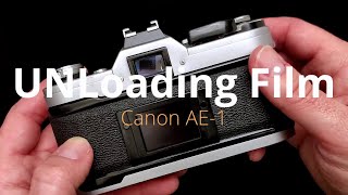 How To Unload Film From a Canon AE1 film camera [upl. by Ttnerb]