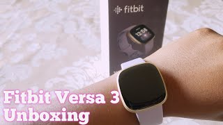 Fitbit Versa 3 Thistle Soft Gold Unboxing New [upl. by Seedman301]