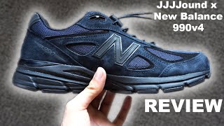 JJJJound x New Balance 990v4 quotNavyquot Review  On Feet Video 109 [upl. by Etiam]