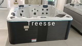 Treesse PPAR01BP Paros 201x201x86h HYDROSPA WITH WHIRLPOOL IDROMASSAGGIO CON IMPIANTO DIGITALE [upl. by Eenerb]