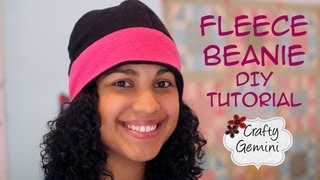 Fleece Beanie Hat DIY Tutorial [upl. by Carrol]