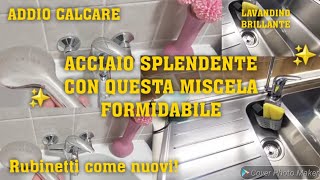 ACCIAIO SPLENDENTE CON QUESTA MISCELA FORMIDABILE✨️acciaioinox acciaio cleaningtips cleaning [upl. by Ayitahs]