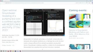 Open webinar intro Groundwater modeling of a pumping test with MODFLOW6 and FloPy 27 Dec 2023 [upl. by Acirea]