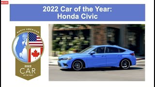 2022 Honda Civic is the North American Car of the Year Award Announcement [upl. by Adahs788]