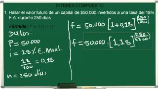 Interés Compuesto Matemática Financiera  Ejercicio 6 [upl. by Henig]