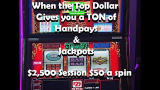 When the Top Dollar gives you a Ton of Handpays and Jackpots slots jackpot handpay slot casino [upl. by Avram]