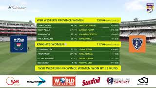 Hollywoodbets Pro20  WSB Western Province vs Knights Women [upl. by Yaf]