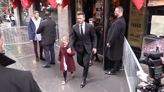 David Beckham Victoria Beckham and their kids leaving Balthazar restaurant in Soho [upl. by Horwath]