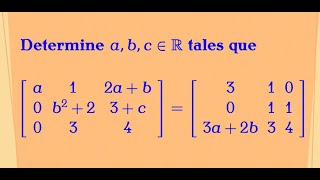 Igualdad de Matrices [upl. by Teddi946]