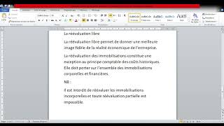 comptabilité approfondie  la réévaluation libre  définition [upl. by Esinereb]