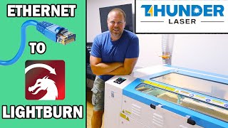 Connect Thunder Laser NOVA by Ethernet to PC and setup Lightburn Software [upl. by Nueoht]