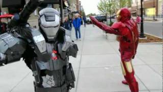 Master Le Cosplay Iron Man 2 MKVI and War Machine fight scene spoof [upl. by Powers]