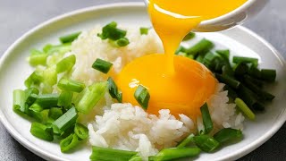 How to make fried rice with eggs and spring onion [upl. by Letsyrhc]