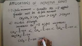 APPLICATIONS OF INDUCTIVE EFFECT [upl. by Thevenot]