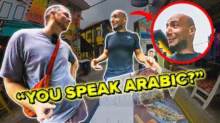 White Guy SUDDENLY Speaks Arabic and Gets FREE Stuff Locals Shocked 😱 [upl. by Rosati]