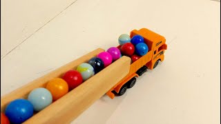 Marble Run ASMR Race ☆ HABA Slope amp Dump Truck Excavator Ambulance Forklift Garbage Truck Tractors [upl. by Enovaj]