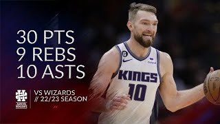 Domantas Sabonis 30 pts 9 rebs 10 asts vs Wizards 2223 season [upl. by Annael953]