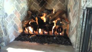 60quot Firerock Masonry fireplace with 48quot Eiklor Mombo gas logs [upl. by Nowujalo]